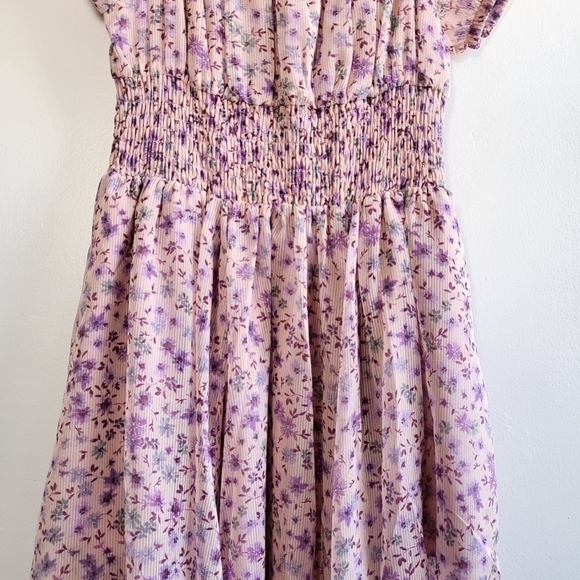 Rachel Parcell Off-The-Shoulder Chiffon Smocked Watercolor Midi Dress New 2/XS - Picture 11 of 16